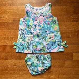 Lilly Pulitzer Baby Dress Blue Print 6-12m